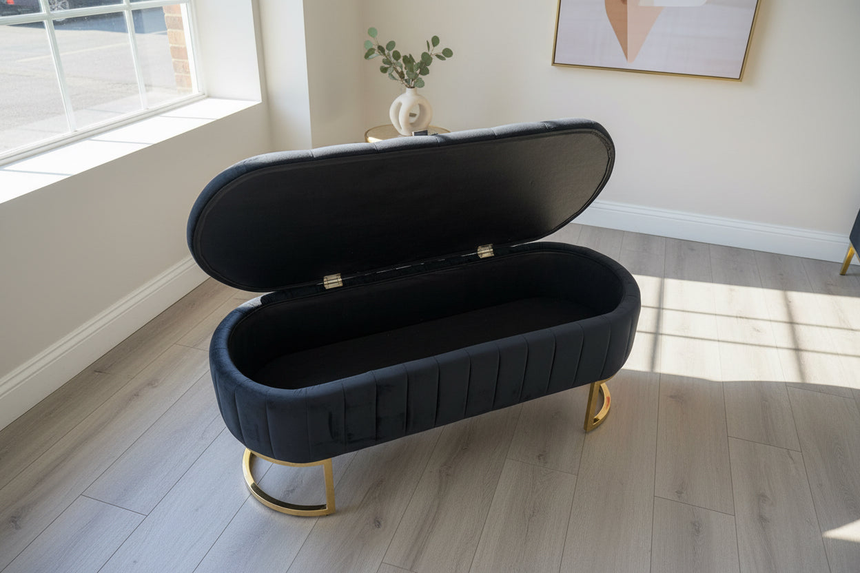 Chesterfield Storage & Seating Ottoman Royal Velvet