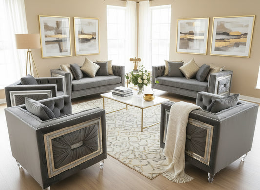 Crystal Royal Velvet Sofa Set 3&2&1&1