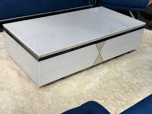 YASSY Coffee Table Slim-Line (Black OR White)