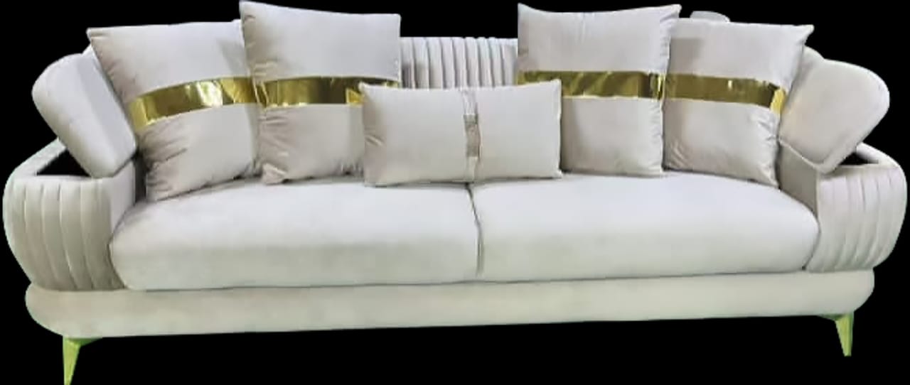 Fez Royal Velvet Sofa Bed Set 3&3&1&1(Grey/Silver or Pearl/Gold)