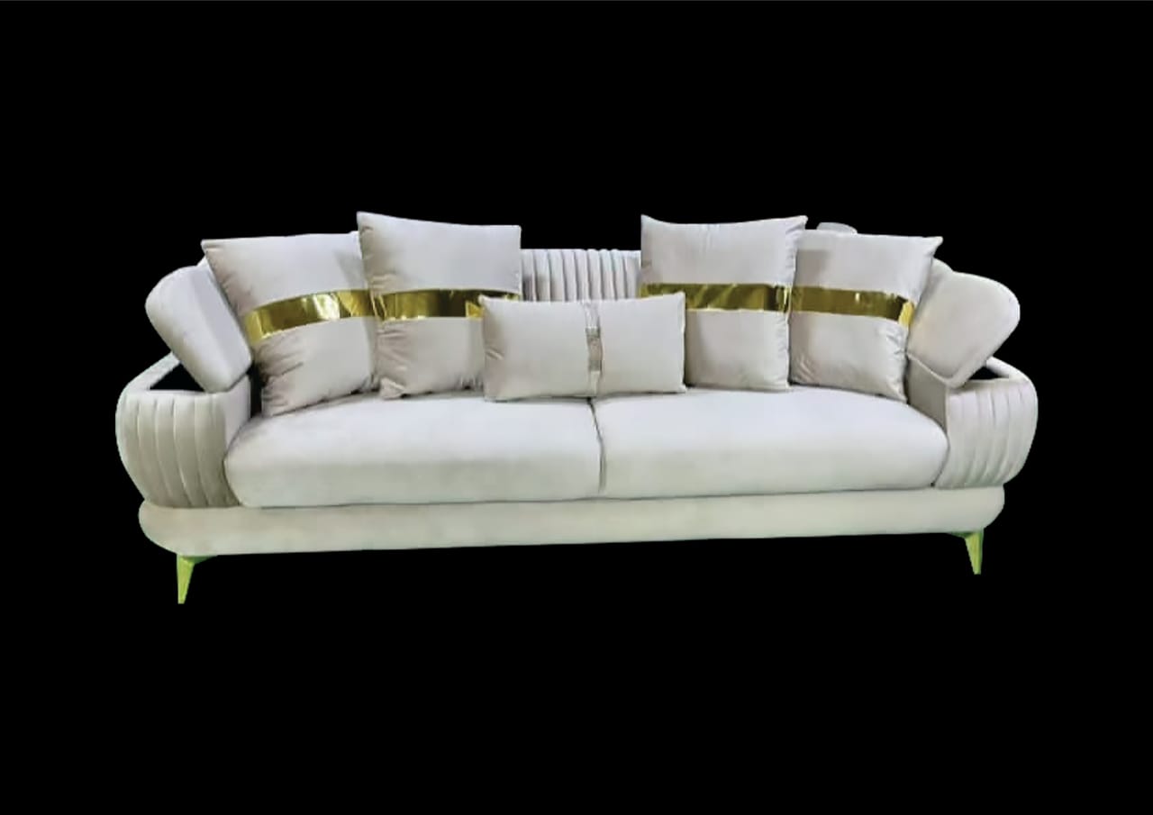 Fez Royal Velvet Sofa Bed Set 3&3&1&1(Grey/Silver or Pearl/Gold)