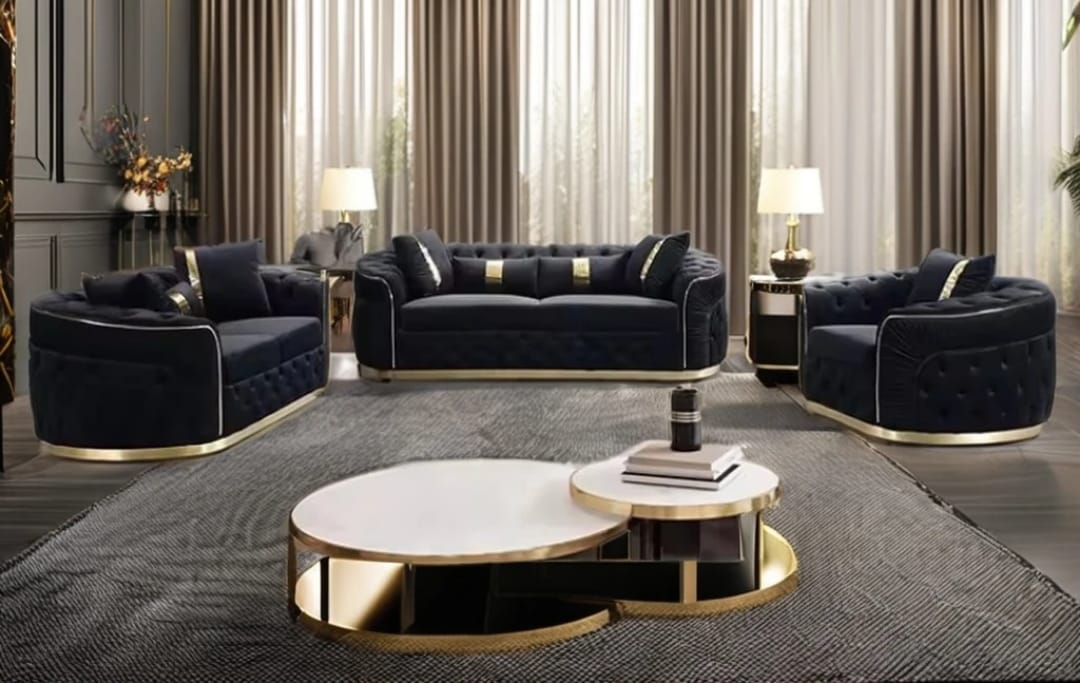 Gold Leaf 3&2&1 Sofa Set (VELVET and FABRIC)