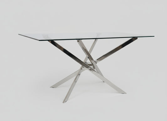 Crystal Edge Dining Table 1.5m - Tempered Glass Dining Table