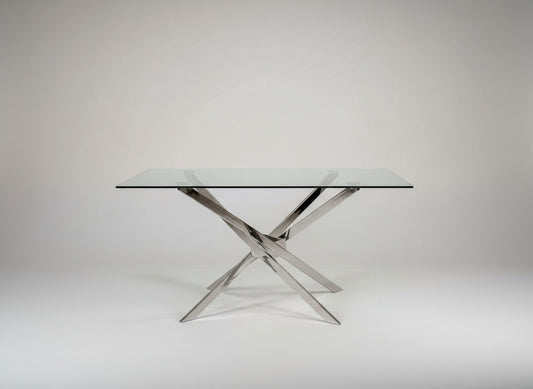 Crystal Edge Dining Table 1.5m - Tempered Glass Dining Table
