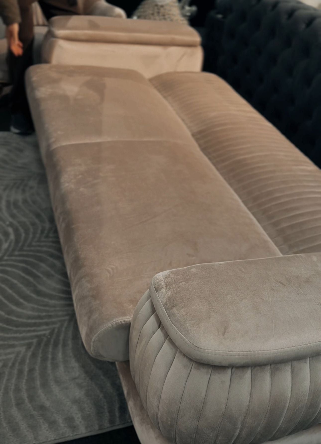 Fez Royal Velvet Sofa Bed Set 3&3&1&1(Grey/Silver or Pearl/Gold)