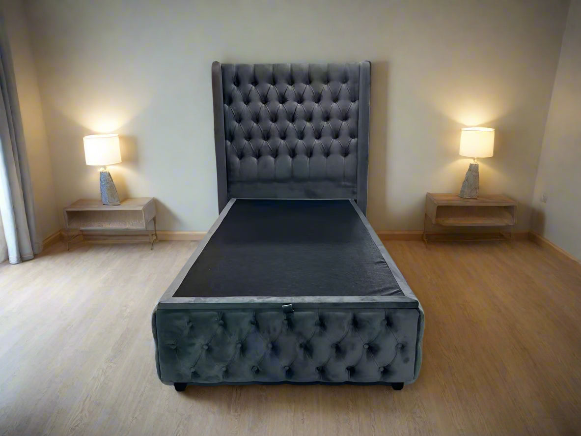 Jas Gas Lift Royal Velvet Bed + Bluetooth Speakers + USB Chargers