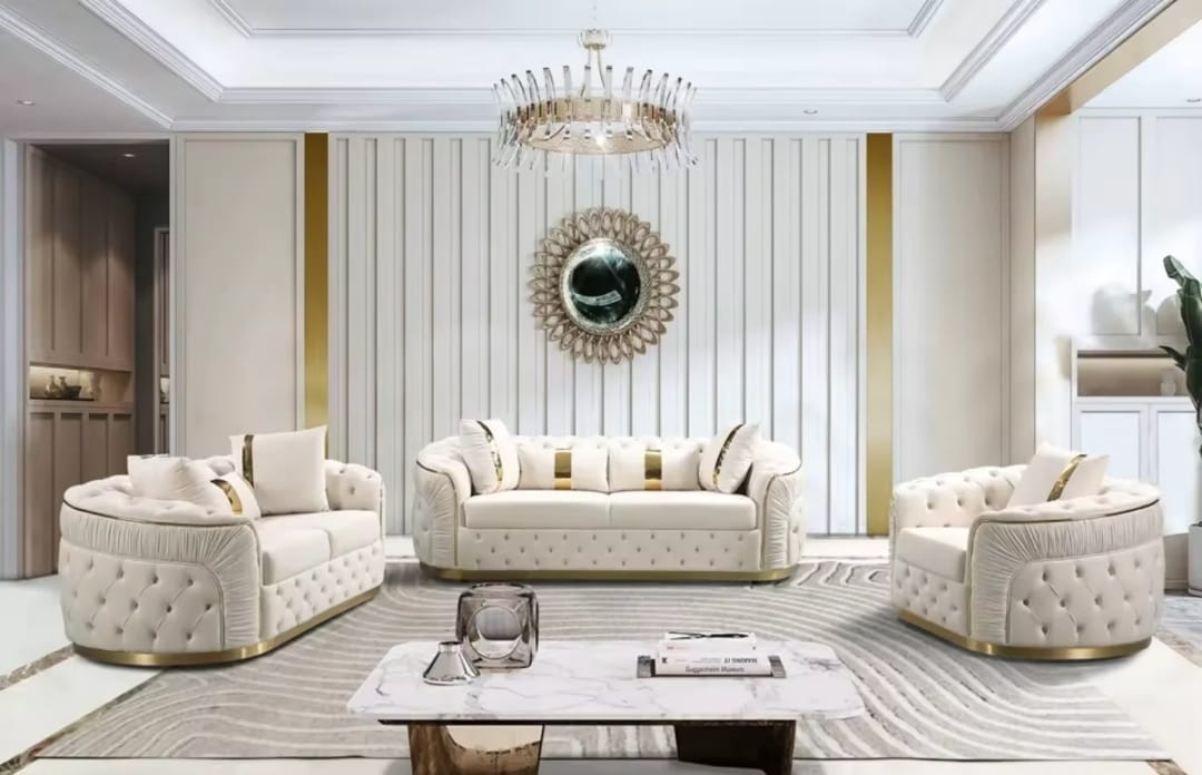 Gold Leaf 3&2&1 Sofa Set (VELVET and FABRIC)