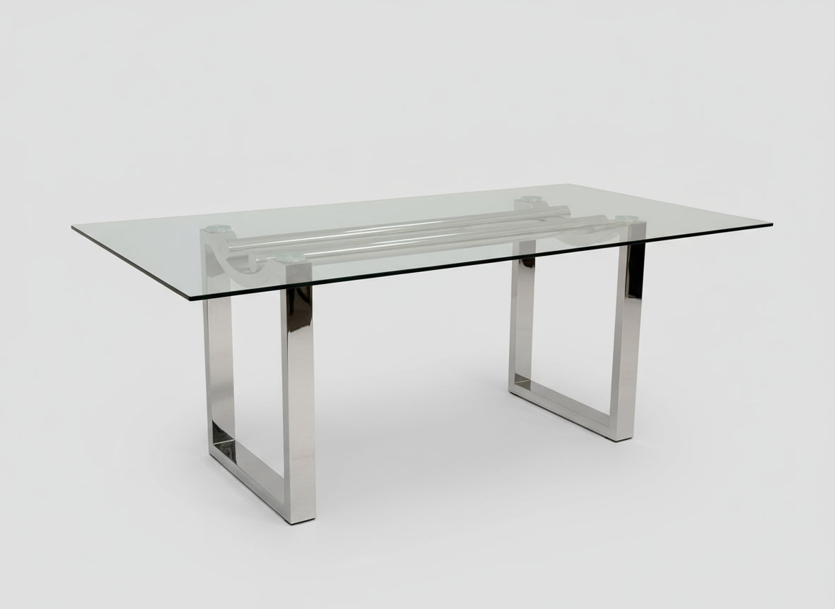 Clearview Dining Table - Tempered Glass Dining Table 2.0m