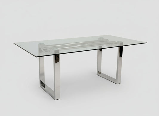 Clearview Dining Table - Tempered Glass Dining Table 2.0m